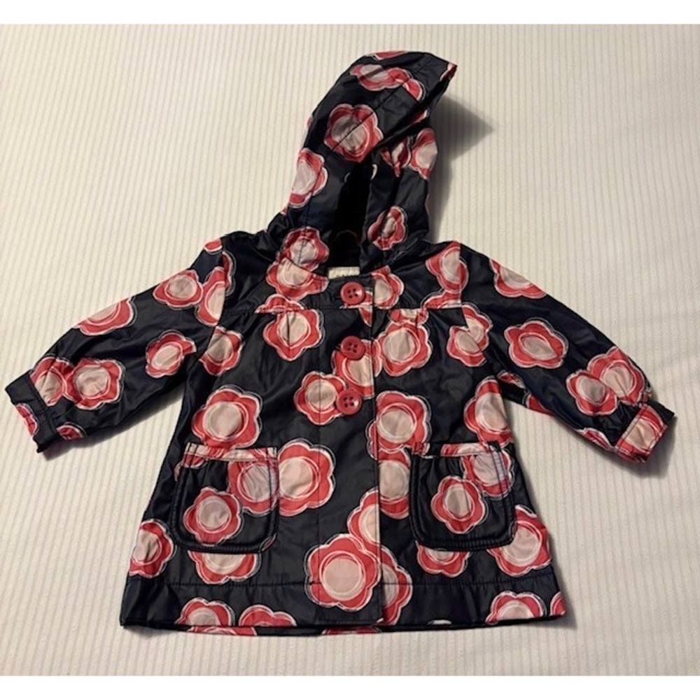 Old Navy toddler raincoat, size 6-12 months, fleece lined